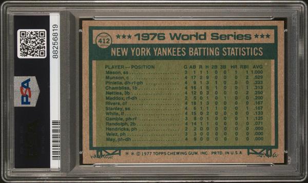 Johnny Bench 1977 Topps World Series Game 3 & 4 #412 PSA 10