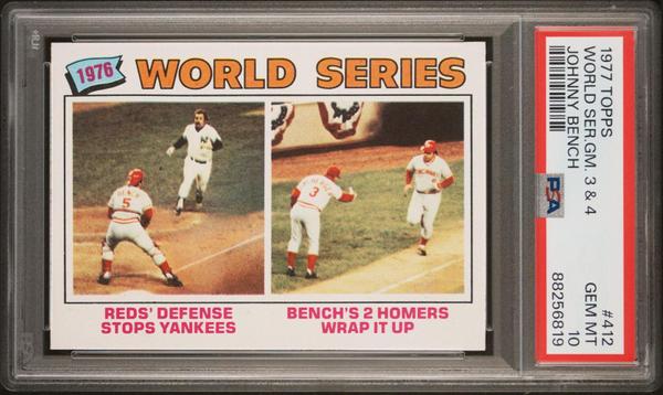 Johnny Bench 1977 Topps World Series Game 3 & 4 #412 PSA 10