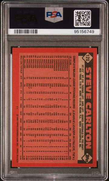 Steve Carlton 1986 Topps #120 PSA 9-2