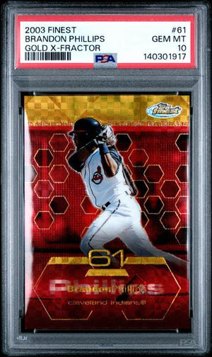 Brandon Phillips 2003 Finest Gold X-Fractor 151/199 #61 PSA 10