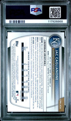 Jac Caglianone 2025 Bowman Chrome Prospect Autograph Mini Diamond 6/100 #CPAJCA PSA 9-2