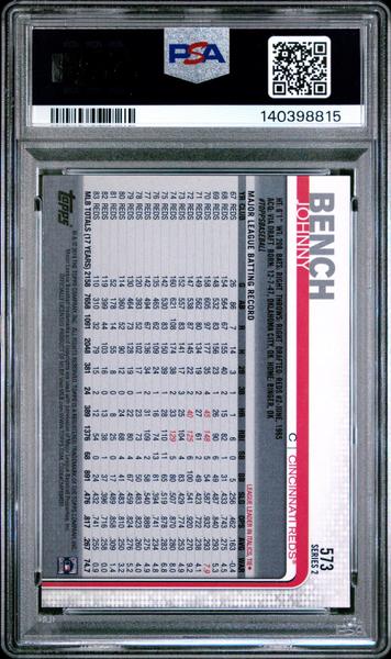Johnny Bench 2019 Topps #573 PSA 10-2