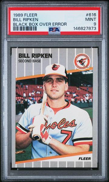 Bill Ripken 1989 Fleer Black Box Over Error #616 PSA 9-1