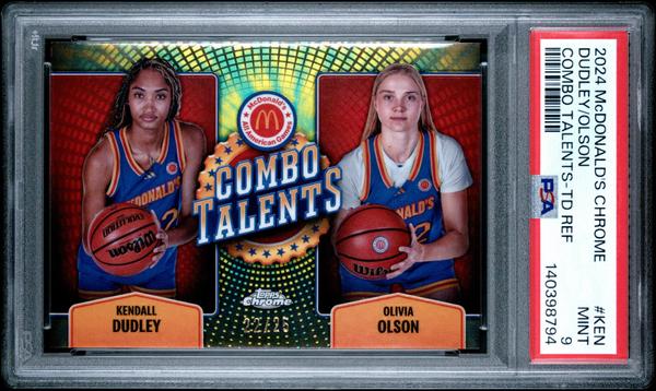 Kendall Dudley Olivia Olson 2024 Topps Chrome Mcdonald's All American Combo #KEN PSA 9