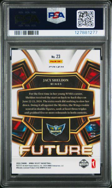 Jacy Sheldon 2024 Panini Select WNBA Select Future White Disco #23 PSA 10-2