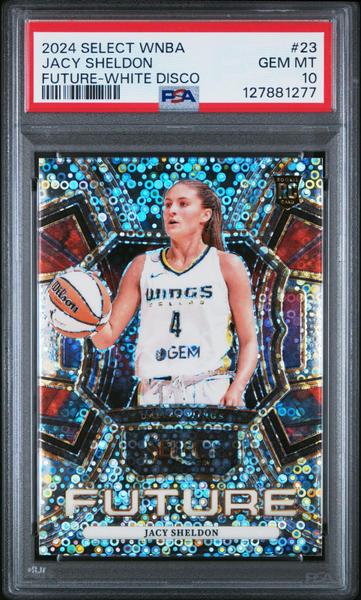 Jacy Sheldon 2024 Panini Select WNBA Select Future White Disco #23 PSA 10-1