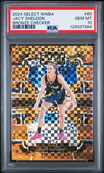 Jacy Sheldon 2024 Panini Select WNBA Bronze Checker 41/49 #60 PSA 10-1