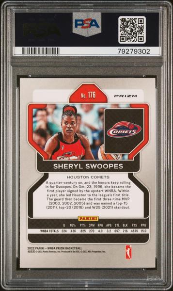 Sheryl Swoopes 2022 Panini Prizm WNBA Ice #176 PSA 10