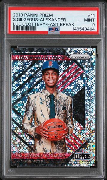 Shai Gilgeous-Alexander 2018 Panini Prizm Luck Of The Lottery Fast Break #11 PSA 9