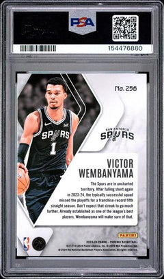 Victor Wembanyama 2023 Panini Phoenix Teal Lazer #256 PSA 10-2