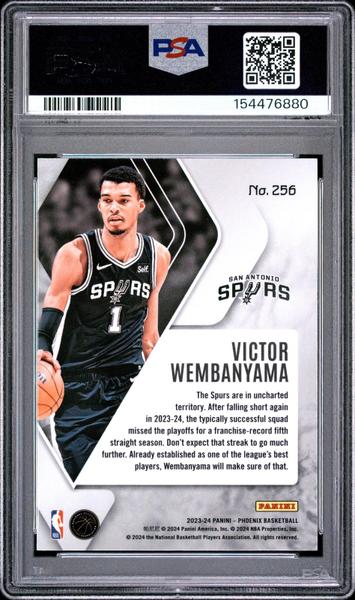 Victor Wembanyama 2023 Panini Phoenix Teal Lazer #256 PSA 10-2