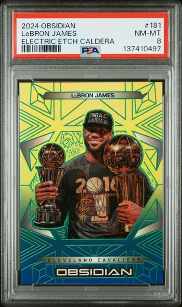 Lebron James 2024 Panini Obsidian Electric Etch Caldera #181 PSA 8