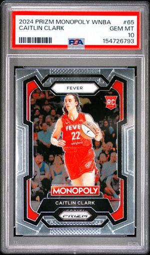 Caitlin Clark 2024 Panini Prizm Monopoly WNBA #65 PSA 10