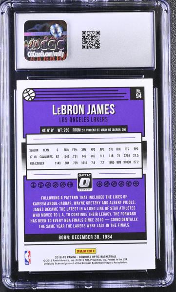 LeBron James 2018-19 Optic #94 CGC 10-2