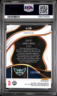 Jacy Sheldon 2024 Panini Select Wnba Purple Ice 133/149 #240 PSA 10-2