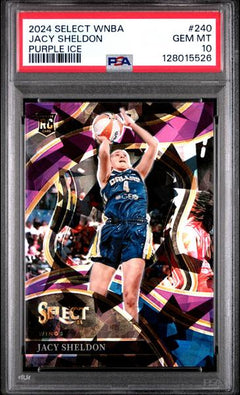 Jacy Sheldon 2024 Panini Select Wnba Purple Ice 133/149 #240 PSA 10-1