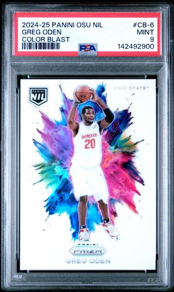 Greg Oden 2024 Panini The Ohio State University Nil Color Blast #CB-6 PSA 9-1