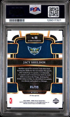 Jacy Sheldon 2024 Panini Select Wnba White Prizm #60 PSA 9-2