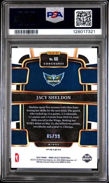 Jacy Sheldon 2024 Panini Select Wnba White Prizm #60 PSA 9-2