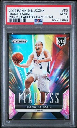 Diana Taurasi 2024 Panini Nil Uconn Fearless Prizm Camo Pink #F3 PSA 9