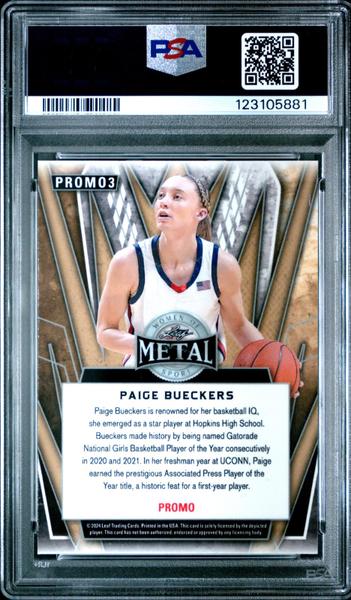 Paige Bueckers 2024 Leaf Metal Women Of Sport Promo Set #PROMO3 PSA 8-2