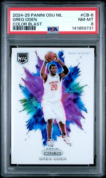 Greg Oden 2024 Panini The Ohio State University Nil Color Blast #CB-6 PSA 8