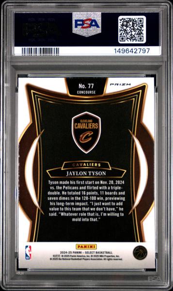 Jaylon Tyson 2024 Panini Select White Sparkle #77 PSA 10-2