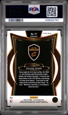 Jaylon Tyson 2024 Panini Select White Sparkle #77 PSA 10-2