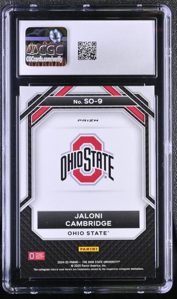 Jaloni Cambridge White Sparkle 2024-25 Ohio State Prizm Student #SO-9 CGC 9.5-2