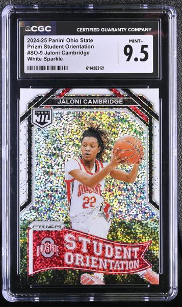 Jaloni Cambridge White Sparkle 2024-25 Ohio State Prizm Student #SO-9 CGC 9.5-1