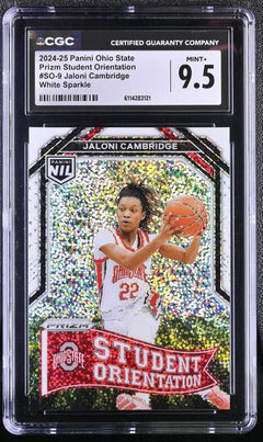 Jaloni Cambridge White Sparkle 2024-25 Ohio State Prizm Student #SO-9 CGC 9.5-1