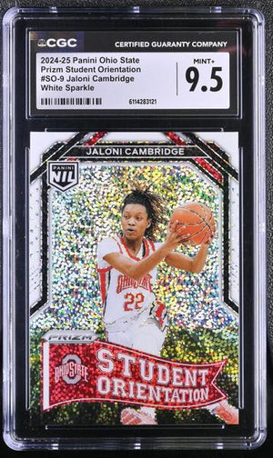 Jaloni Cambridge White Sparkle 2024-25 Ohio State Prizm Student #SO-9 CGC 9.5