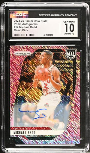 Michael Redd Camo Pink 2024-25 Ohio State Prizm Autographs #17 CGC 10