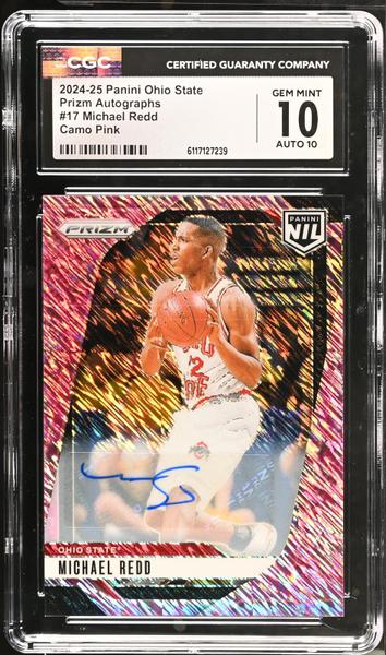 Michael Redd Camo Pink 2024-25 Ohio State Prizm Autographs #17 CGC 10-1
