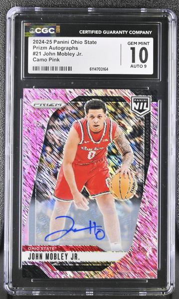 John Mobley Jr. Camo Pink 2024-25 Ohio State Prizm Autographs #21 CGC 10-1