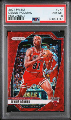 Dennis Rodman 2024 Panini Prizm Red Choice 21/88 #277 PSA 8-1