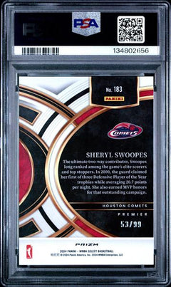 Sheryl Swoopes 2024 Panini Select WNBA White Prizm 53/99 #183 PSA 10-2