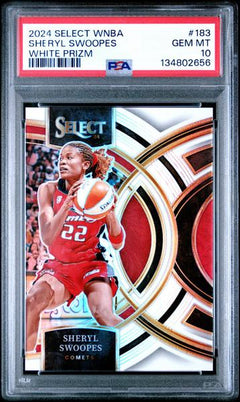 Sheryl Swoopes 2024 Panini Select WNBA White Prizm 53/99 #183 PSA 10-1