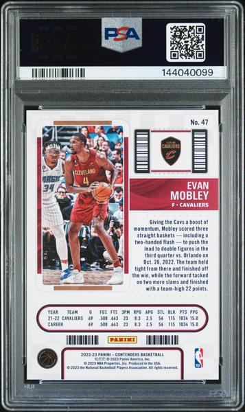 Evan Mobley 2022 Panini Contenders Cracked Ice 18/25 #47 PSA 10-2