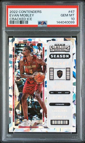 Evan Mobley 2022 Panini Contenders Cracked Ice 18/25 #47 PSA 10-1