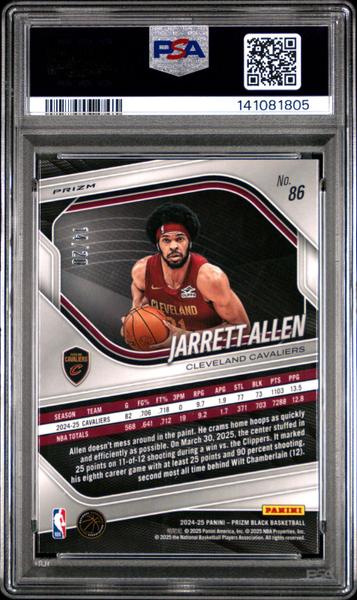 Jarrett Allen 2024 Panini Prizm Black Cherry Blossom Prizm 14/20 #86 PSA 9-2