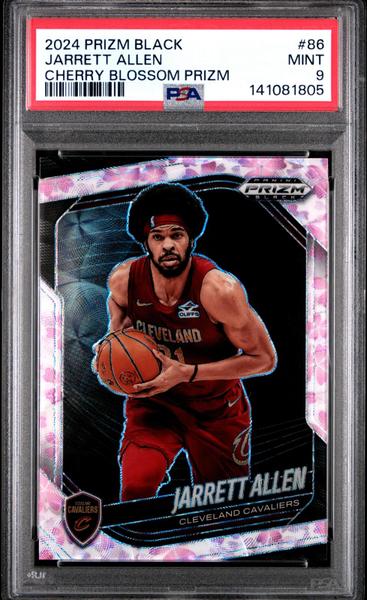 Jarrett Allen 2024 Panini Prizm Black Cherry Blossom Prizm 14/20 #86 PSA 9-1