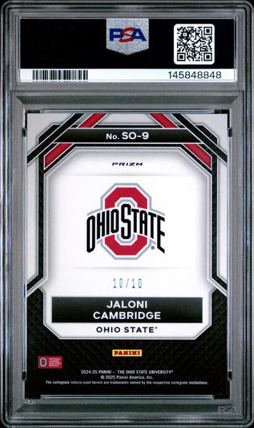 Jaloni Cambridge 2024 Panini The Ohio State University Nil Student Orientation Student Gold 10/10 #SO-9 PSA 9-2