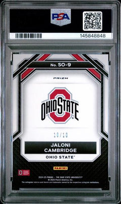 Jaloni Cambridge 2024 Panini The Ohio State University Nil Student Orientation Student Gold 10/10 #SO-9 PSA 9-2