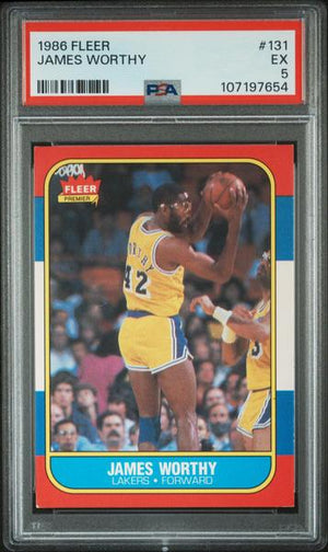James Worthy 1986 Fleer #131 PSA 5