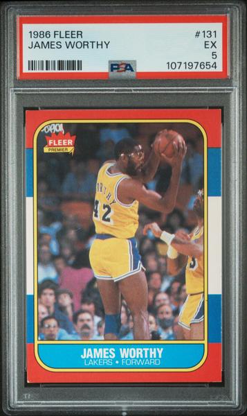 James Worthy 1986 Fleer #131 PSA 5-1