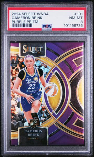 Cameron Brink 2024 Panini Select WNBA Purple Prizm 121/149 #191 PSA 8