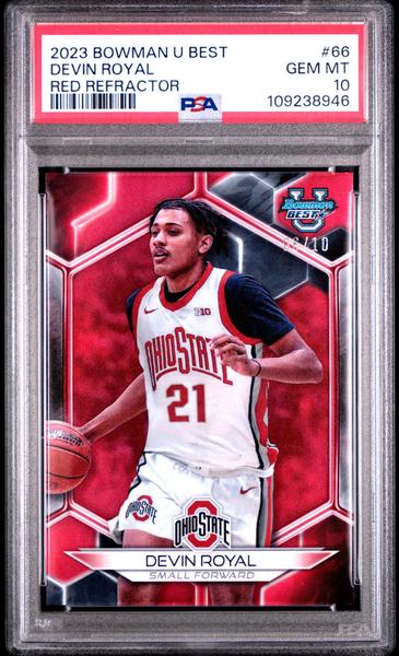 Devin Royal 2023 Bowman University Best Red Refractor 6/10 #66-1