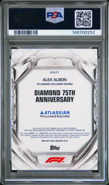 Alex Albon 2025 Topps Chrome Formula 1 Diamond 75th Anniversary 252/299 #D75-17 PSA 8-2