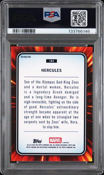 Hercules 2025 Topps Chrome Marvel Refractor #163 PSA 9-2